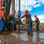 Profesionálne vŕtanie studne na rodinnom pozemku.